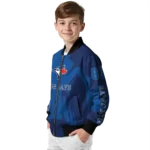 custom toronto blue jays spider mark blue white crocs bomber jacket best selling