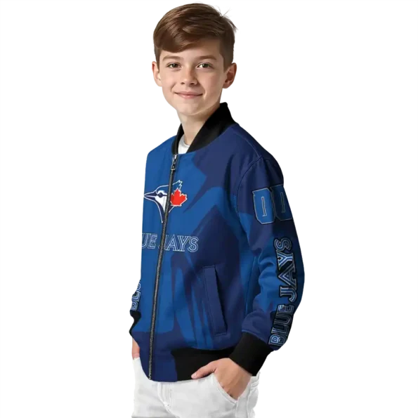 custom toronto blue jays spider mark blue white crocs bomber jacket trendy