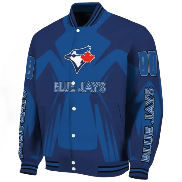 custom toronto blue jays spider mark blue white crocs varsity jacket best selling