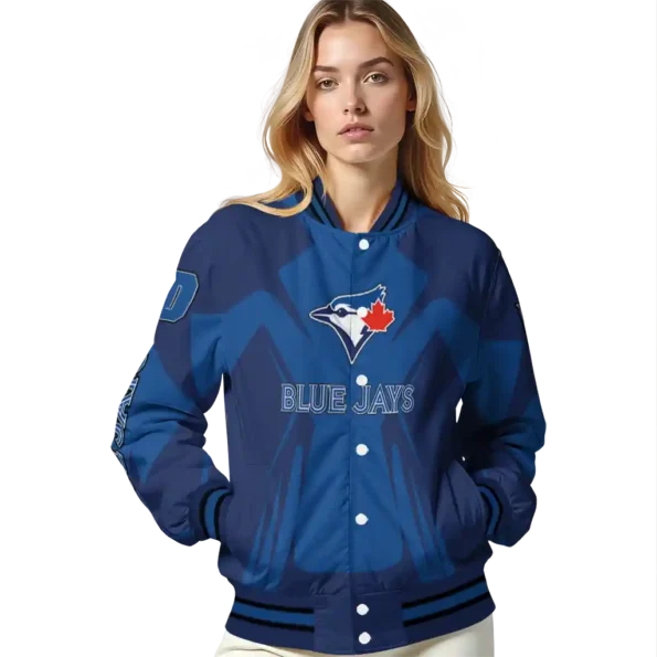 custom toronto blue jays spider mark blue white crocs varsity jacket latest model