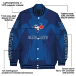 custom toronto blue jays spider mark blue white crocs varsity jacket best selling