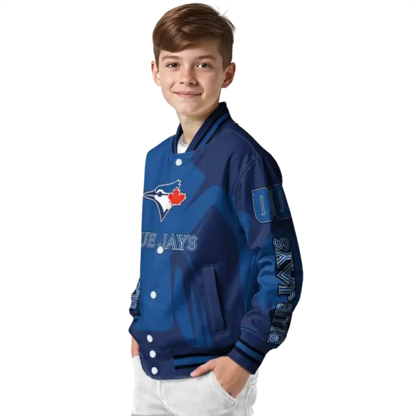 custom toronto blue jays spider mark blue white crocs varsity jacket trendy