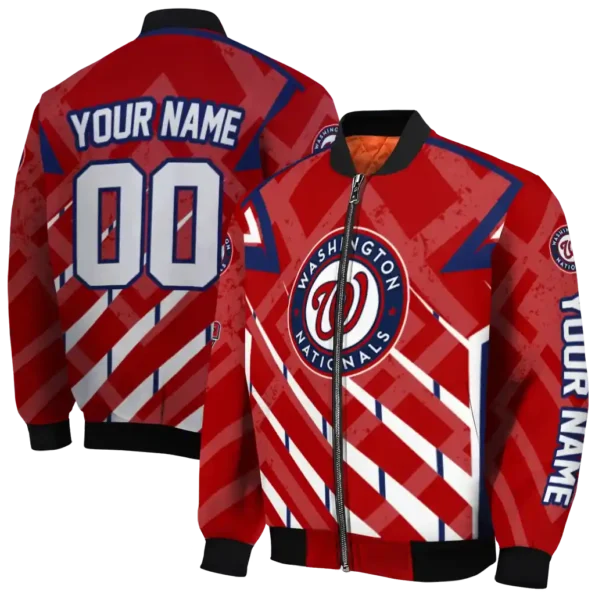 custom washington nationals chevron angles red bomber jacket fashion forward
