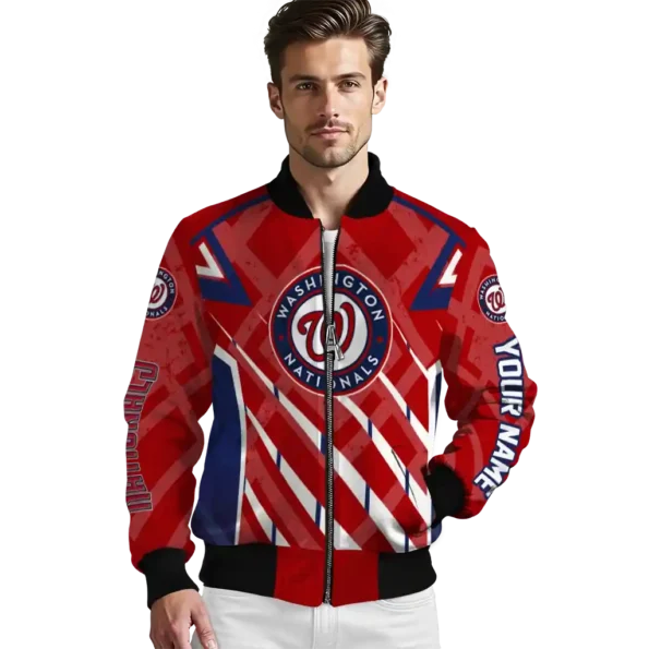 custom washington nationals chevron angles red bomber jacket high quality