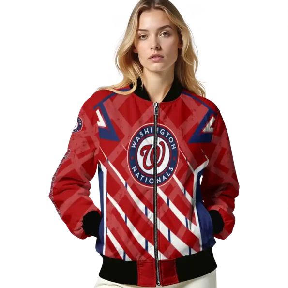custom washington nationals chevron angles red bomber jacket latest model