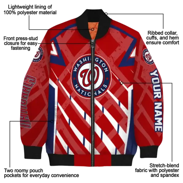 custom washington nationals chevron angles red bomber jacket new arrival