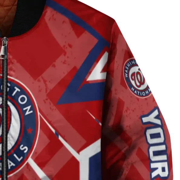 custom washington nationals chevron angles red bomber jacket premium grade
