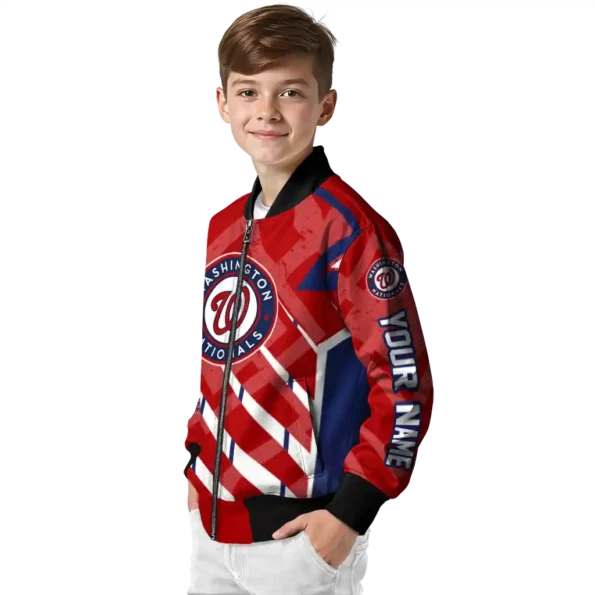 custom washington nationals chevron angles red bomber jacket trendy