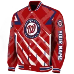 custom washington nationals chevron angles red varsity jacket best selling