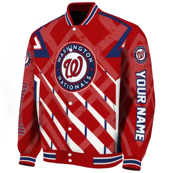 custom washington nationals chevron angles red varsity jacket best selling