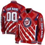 custom washington nationals chevron angles red varsity jacket best selling