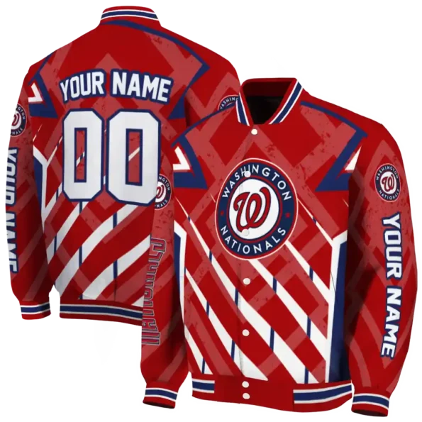 custom washington nationals chevron angles red varsity jacket fashion forward