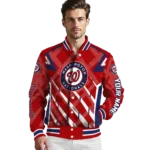 custom washington nationals chevron angles red varsity jacket best selling