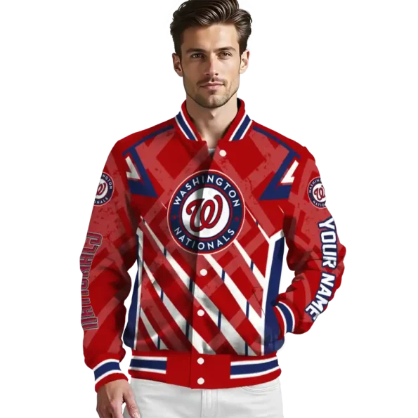 custom washington nationals chevron angles red varsity jacket high quality