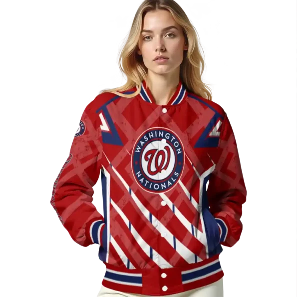 custom washington nationals chevron angles red varsity jacket latest model