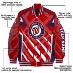 custom washington nationals chevron angles red varsity jacket best selling