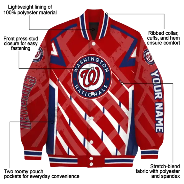 custom washington nationals chevron angles red varsity jacket new arrival