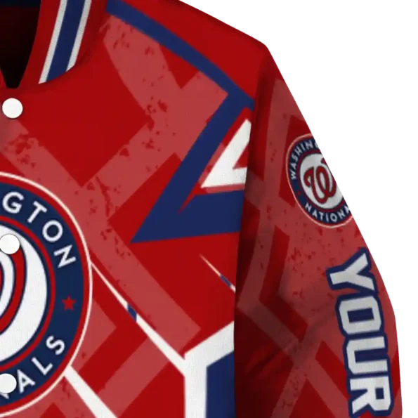 custom washington nationals chevron angles red varsity jacket premium grade