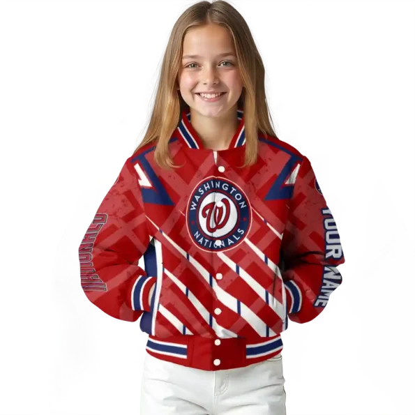 custom washington nationals chevron angles red varsity jacket top rated