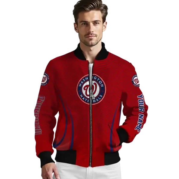 custom washington nationals chevron arrow red bomber jacket high quality