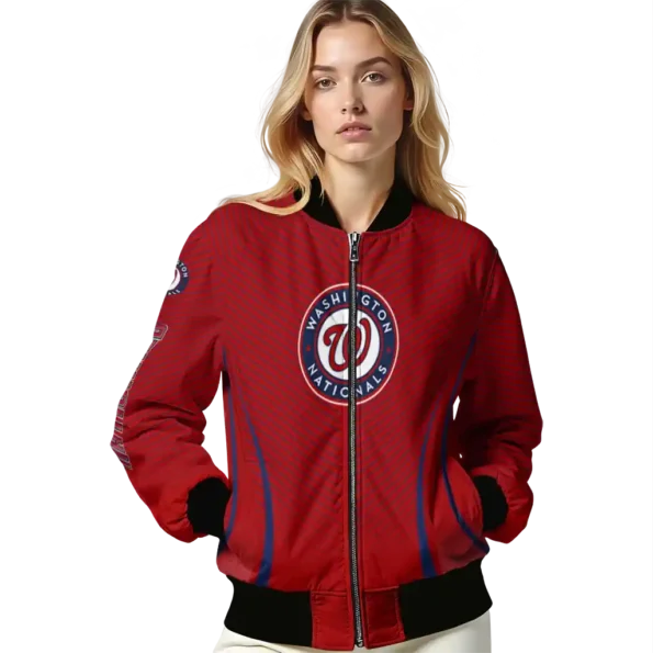 custom washington nationals chevron arrow red bomber jacket latest model
