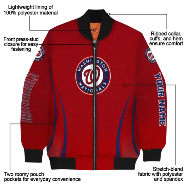 custom washington nationals chevron arrow red bomber jacket new arrival