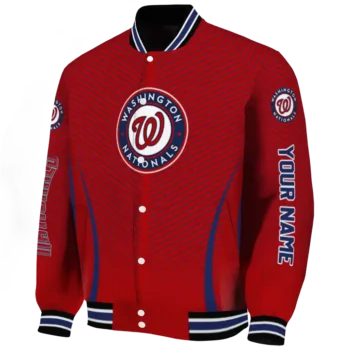 custom washington nationals chevron arrow red varsity jacket best selling