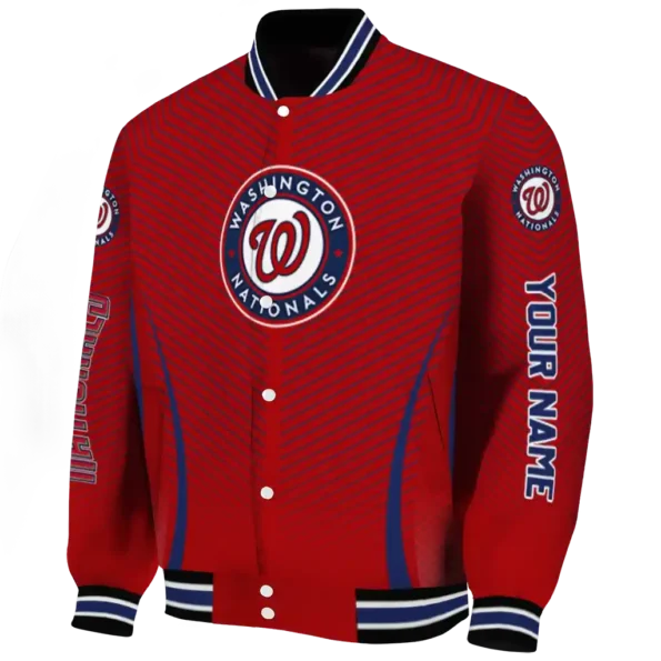 custom washington nationals chevron arrow red varsity jacket best selling