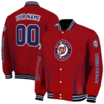 custom washington nationals chevron arrow red varsity jacket best selling