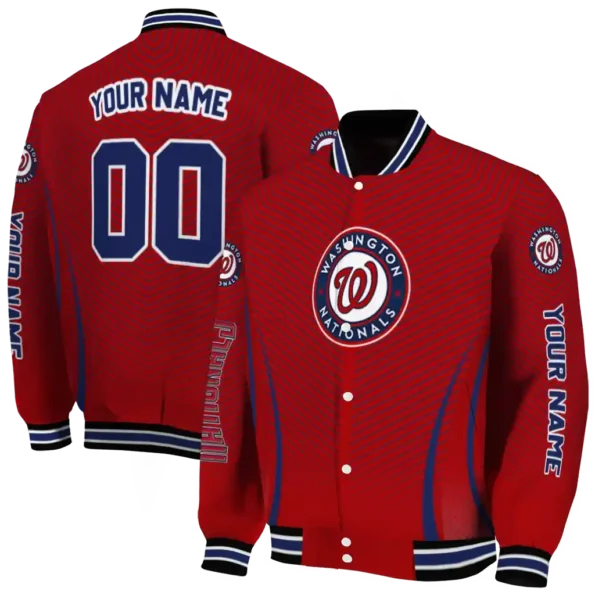 custom washington nationals chevron arrow red varsity jacket fashion forward