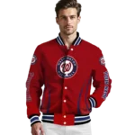 custom washington nationals chevron arrow red varsity jacket best selling
