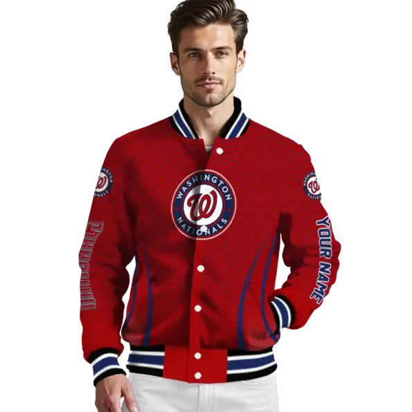 custom washington nationals chevron arrow red varsity jacket high quality