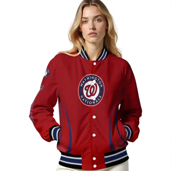 custom washington nationals chevron arrow red varsity jacket latest model