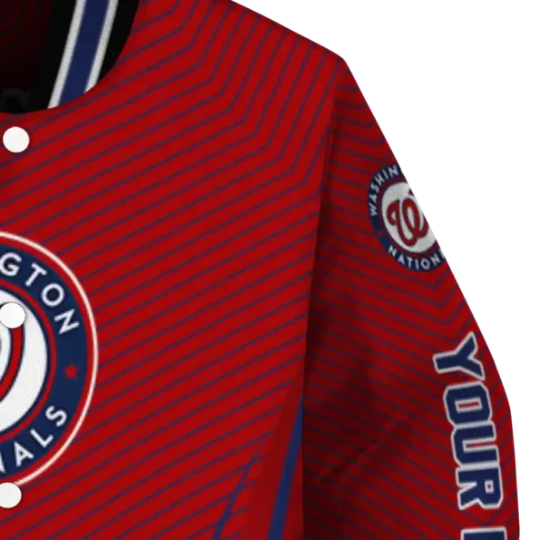 custom washington nationals chevron arrow red varsity jacket premium grade
