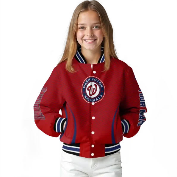 custom washington nationals chevron arrow red varsity jacket top rated
