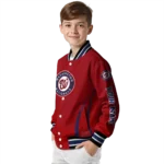 custom washington nationals chevron arrow red varsity jacket best selling