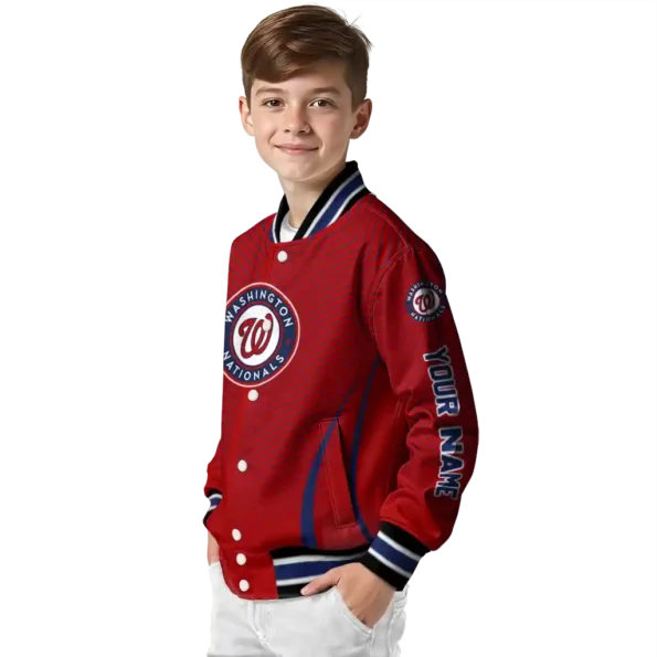 custom washington nationals chevron arrow red varsity jacket trendy