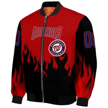 custom washington nationals flame border red black bomber jacket best selling