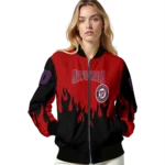 custom washington nationals flame border red black bomber jacket best selling