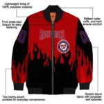 custom washington nationals flame border red black bomber jacket best selling