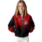 custom washington nationals flame border red black bomber jacket best selling
