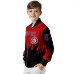 custom washington nationals flame border red black bomber jacket best selling