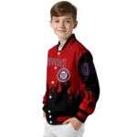 custom washington nationals flame border red black varsity jacket best selling