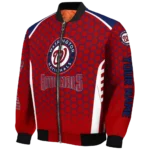 custom washington nationals hexagon grid red bomber jacket best selling