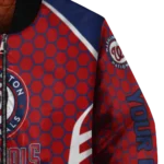 custom washington nationals hexagon grid red bomber jacket best selling