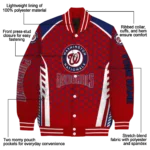 custom washington nationals hexagon grid red varsity jacket best selling