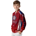 custom washington nationals hexagon grid red varsity jacket best selling