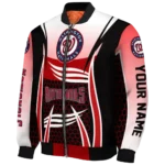 custom washington nationals mesh effect red black bomber jacket best selling