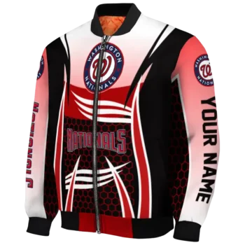 custom washington nationals mesh effect red black bomber jacket best selling