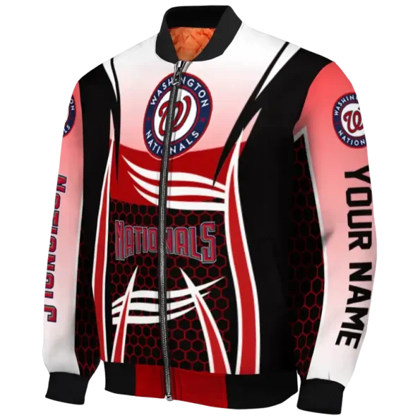 custom washington nationals mesh effect red black bomber jacket best selling